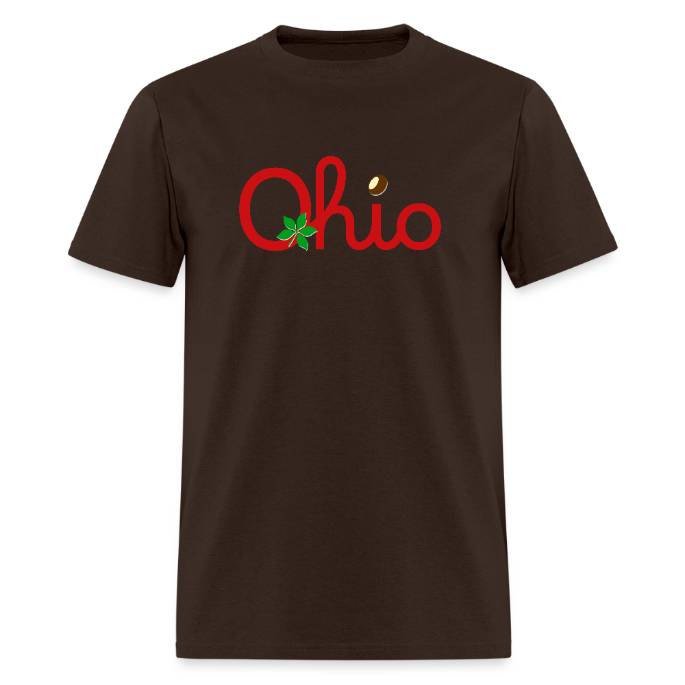 Ohio Script Leaf Nut Men's T-Shirt | GILDAN 5000 - brown