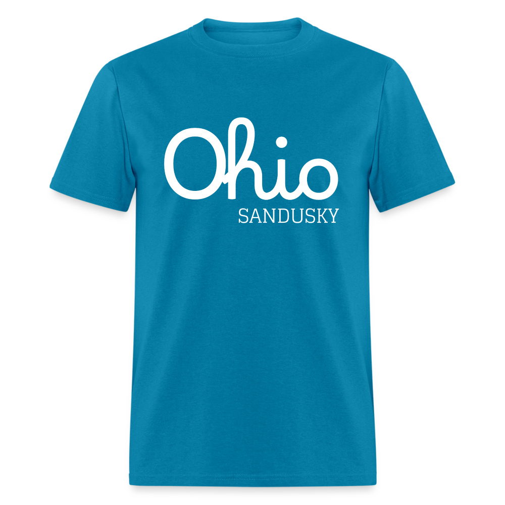 Sandusky Script Ohio Unisex Classic T-Shirt - turquoise