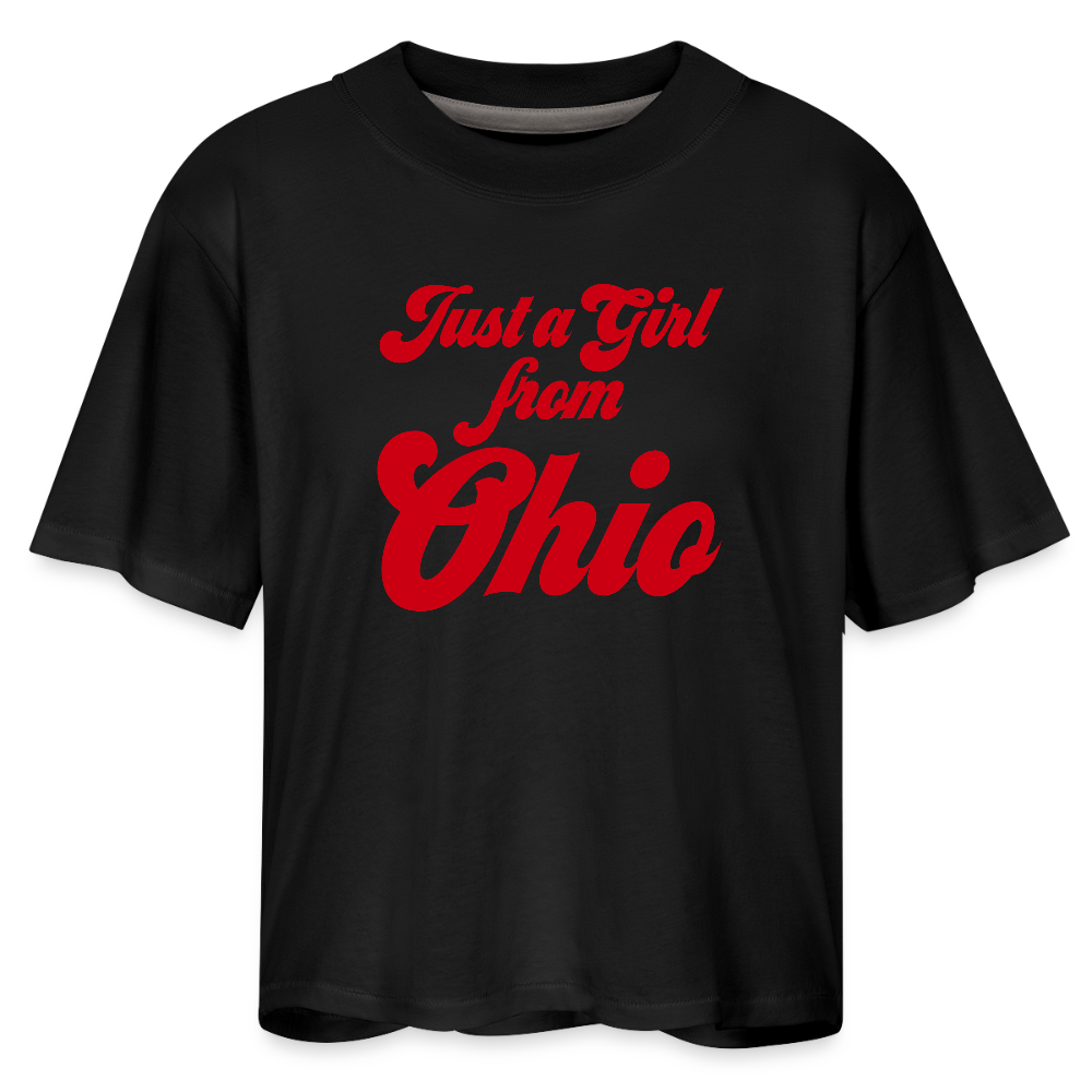 Just a Girl From Ohio Women's Boxy Tee - black