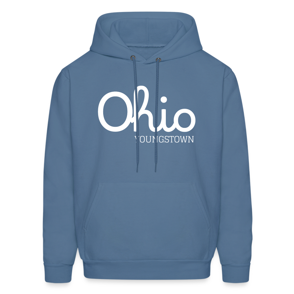 Customizable Youngstown (your hometown) Script Ohio Men's Hoodie - denim blue