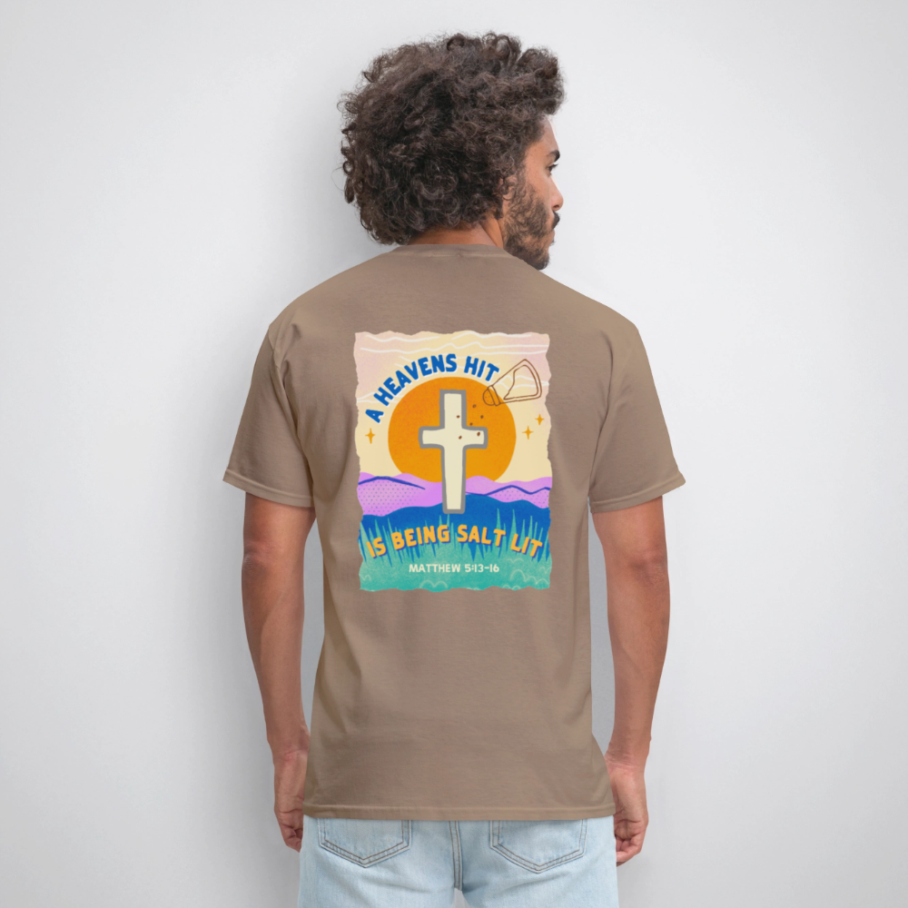 SALT LIT Crew Neck T-Shirt Unisex - brown savana