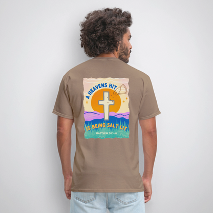 SALT LIT Crew Neck T-Shirt Unisex - brown savana