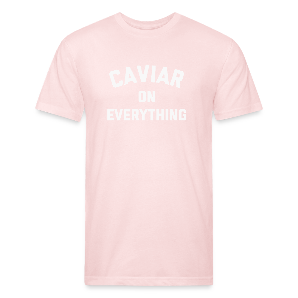 Caviar on Everything Fitted Cotton/Poly T-Shirt by Next Level - blush pink 