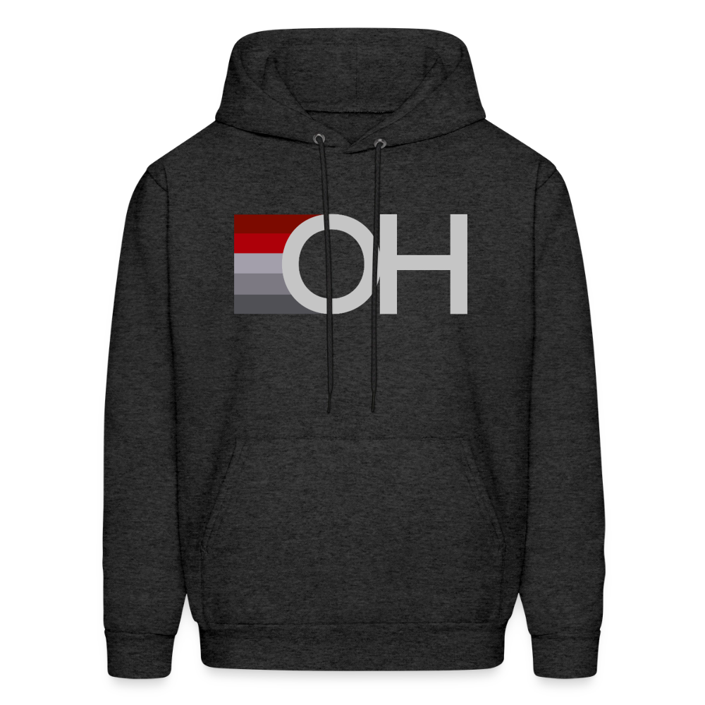 OH Red Gray Stripes Men's Hoodie - charcoal grey