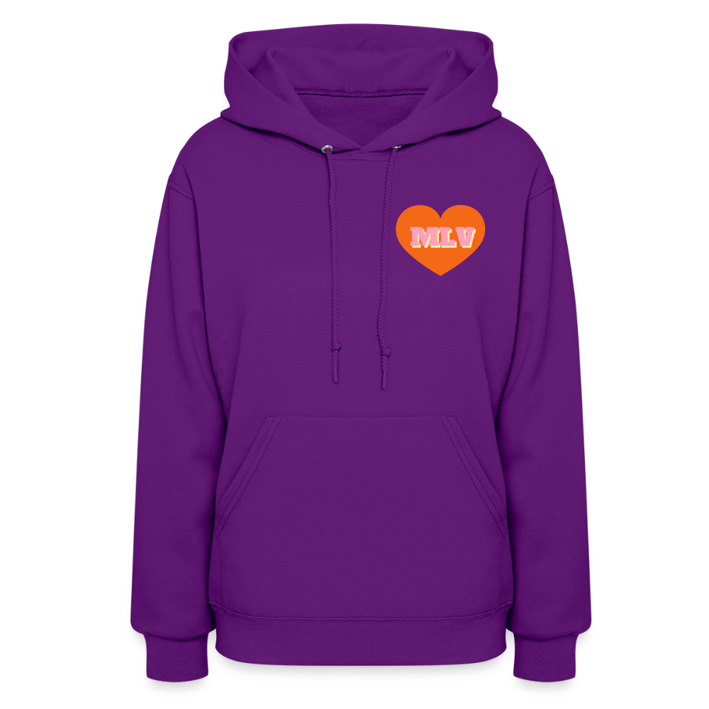 Monogrammed Initials Heart Women's Hoodie - purple