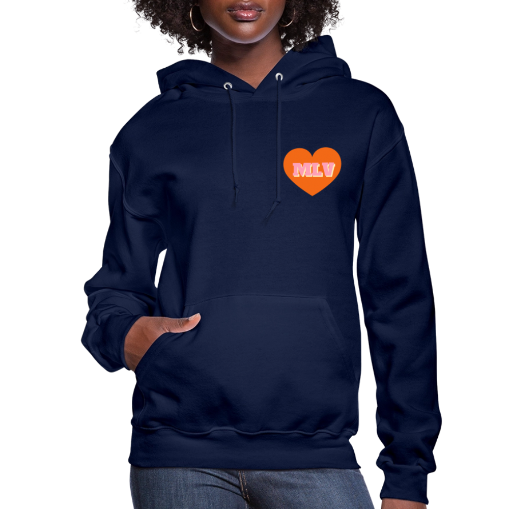Monogrammed Initials Heart Women's Hoodie - navy
