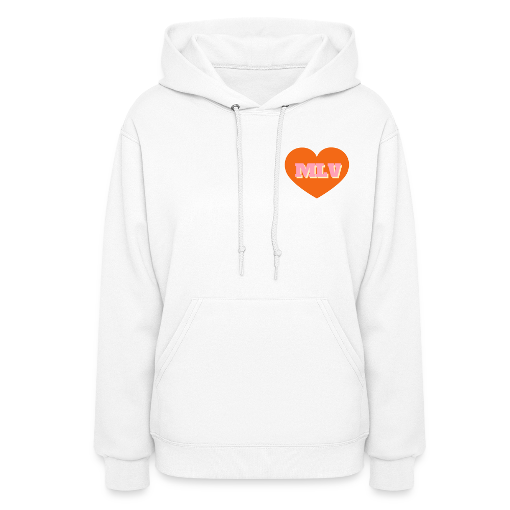 Monogrammed Initials Heart Women's Hoodie - white