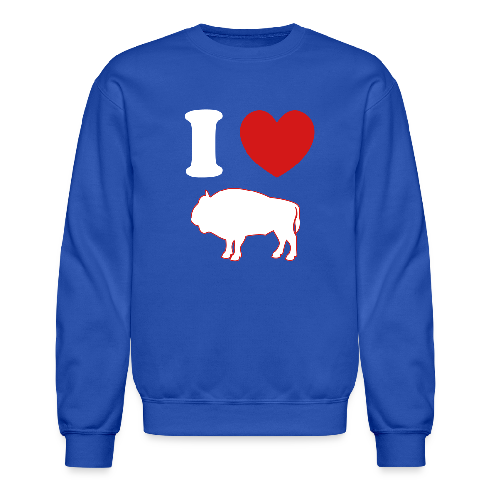 I Heart Buffalo Crewneck Sweatshirt - royal blue
