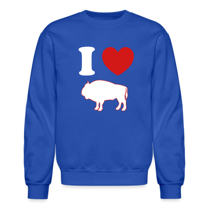I Heart Buffalo Crewneck Sweatshirt - royal blue