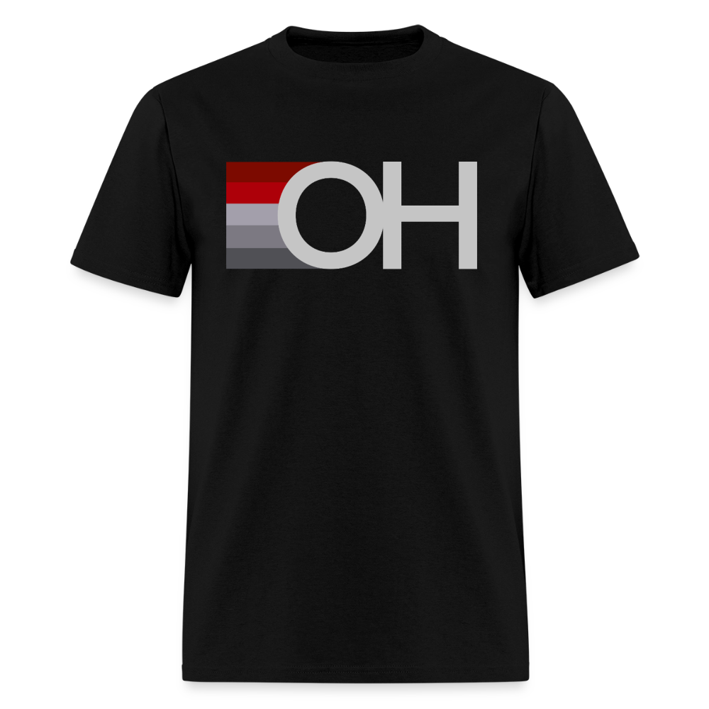 OH Stripes Red/Gray Men's T-Shirt - black