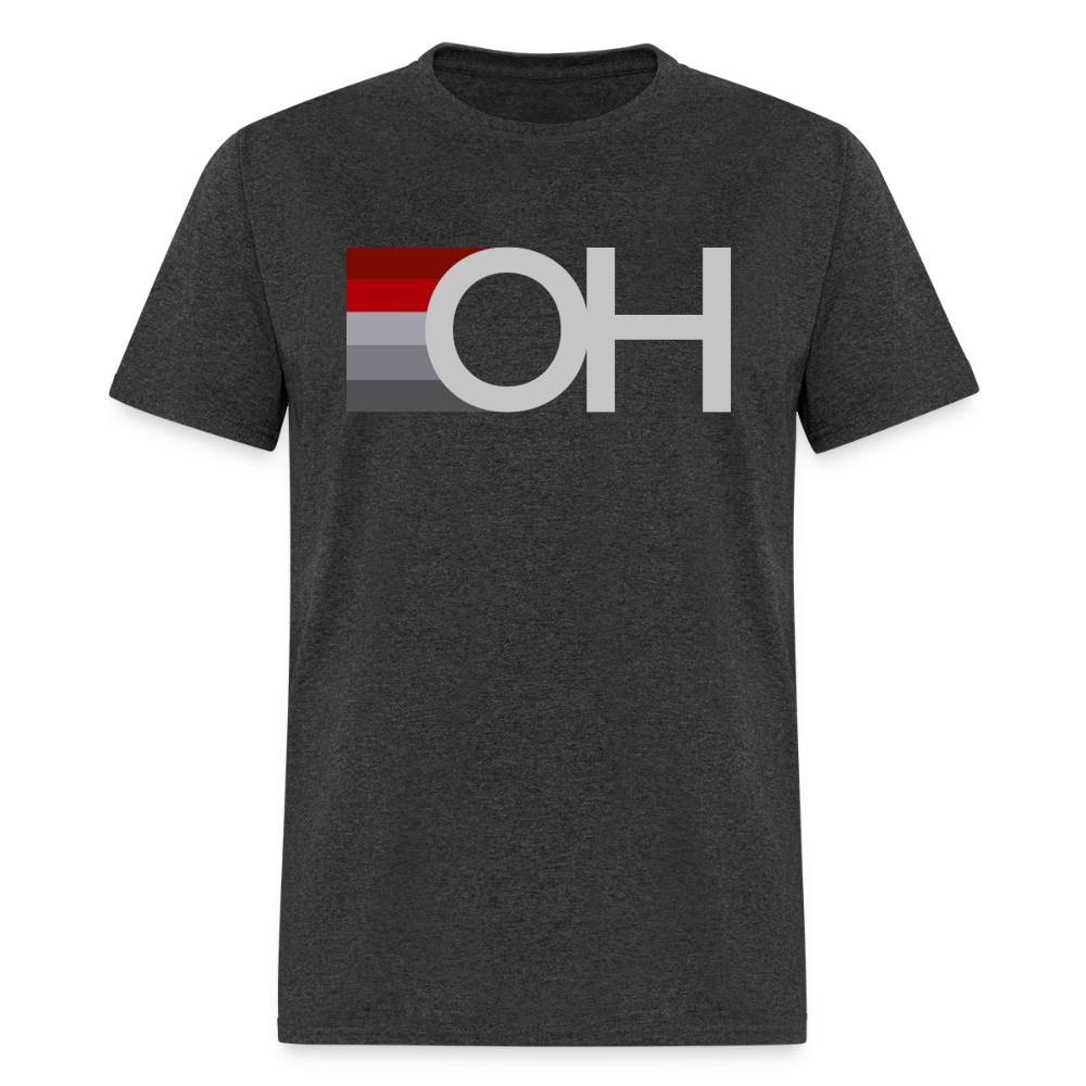 OH Stripes Red/Gray Men's T-Shirt - heather black