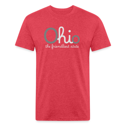 O hi o the friendliest state Fitted Cotton/Poly T-Shirt by Next Level - heather red