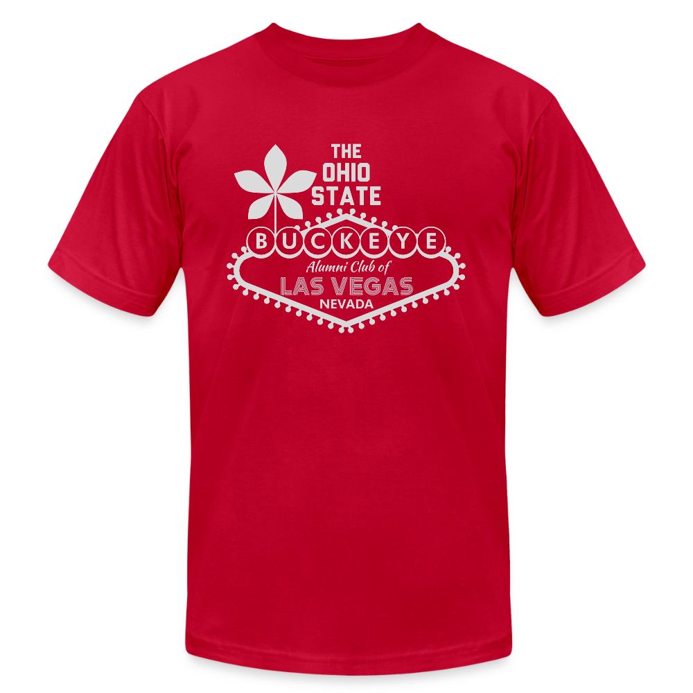 ALU BL Gray Unisex Jersey T-Shirt by Bella + Canvas - red
