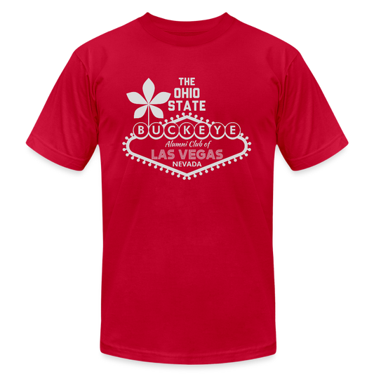 ALU BL Gray Unisex Jersey T-Shirt by Bella + Canvas - red