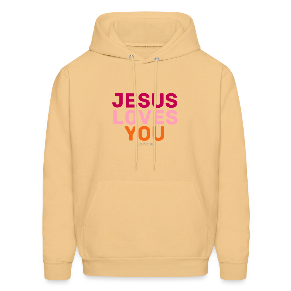 Jesus Loves You Men's Hoodie - light gold 