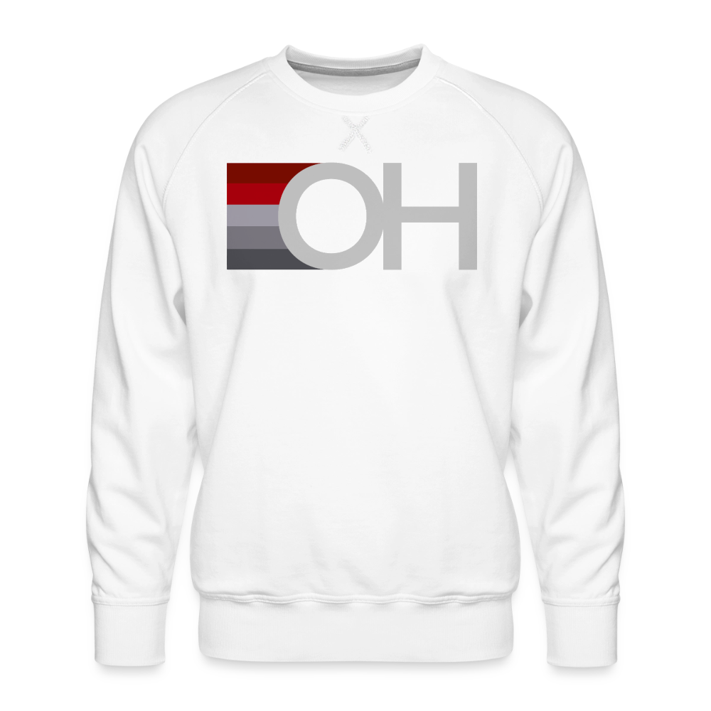 OH Red Gray Stripes Men’s Premium Sweatshirt - white