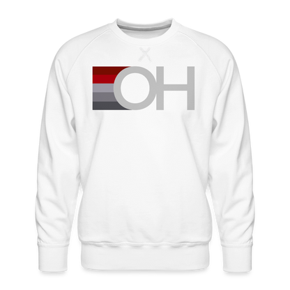 OH Red Gray Stripes Men’s Premium Sweatshirt - white