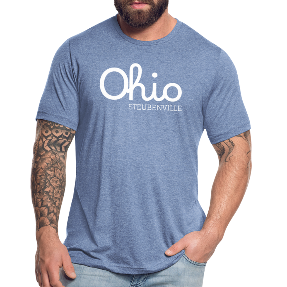 Steubenville Ohio Unisex Jersey T-Shirt by Bella + Canvas - heather blue