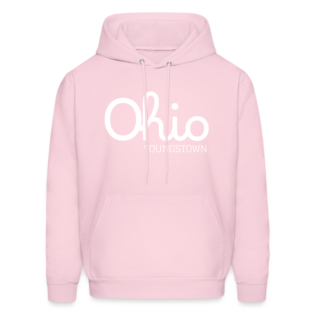 Customizable Youngstown (your hometown) Script Ohio Men's Hoodie - pale pink