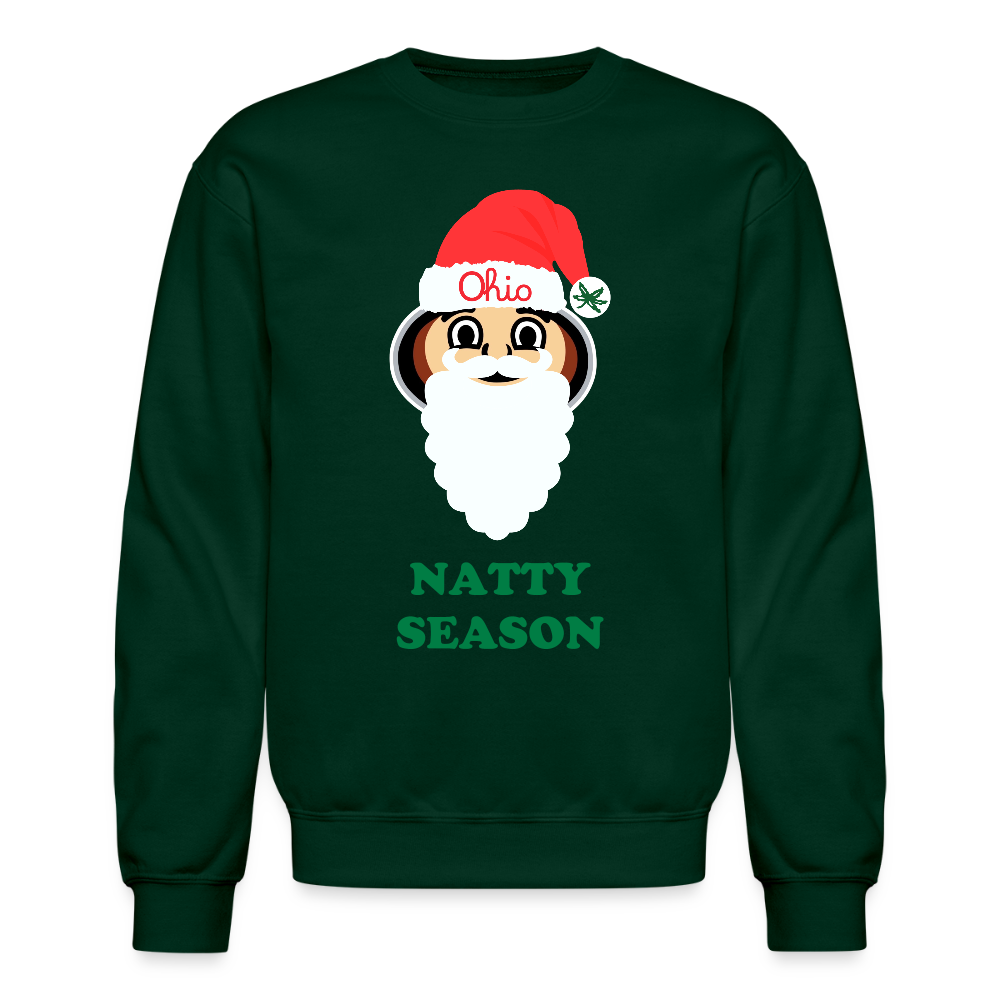 Ohio Santa Natty Season Crewneck Sweatshirt - forest green