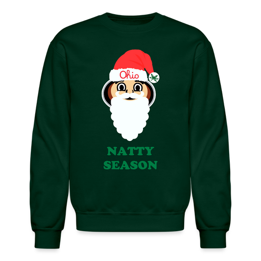 Ohio Santa Natty Season Crewneck Sweatshirt - forest green