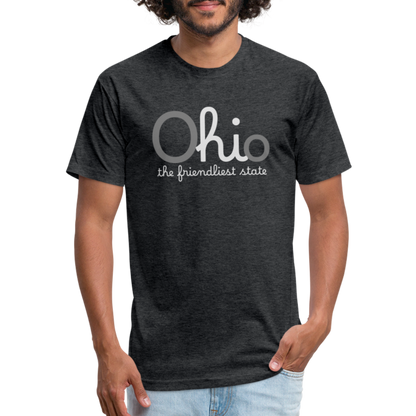 O hi o the friendliest state Fitted Cotton/Poly T-Shirt by Next Level - heather black