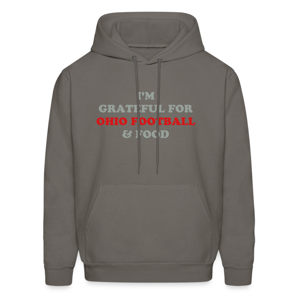 I'm Grateful for Ohio Football & Food Hoodie - asphalt gray