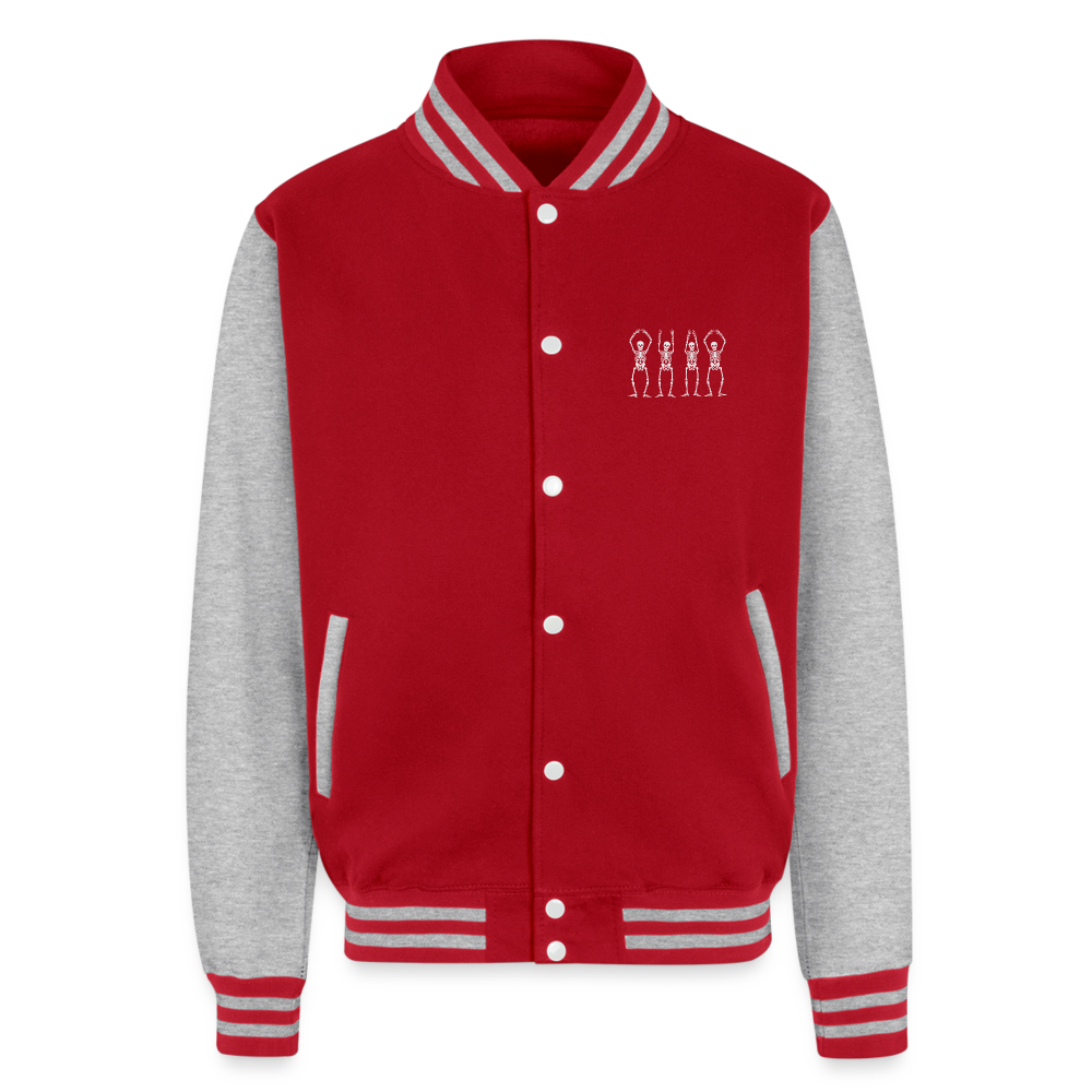 Ride or Die Buckeye Heavyweight Letterman Jacket - red/heather grey