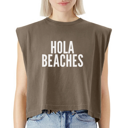 Hola Beaches Washed Women´s Muscle Tank Top - light brown
