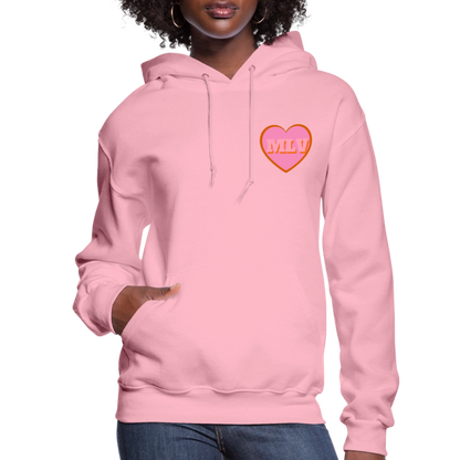 Monogrammed Initials Heart Women's Hoodie - classic pink