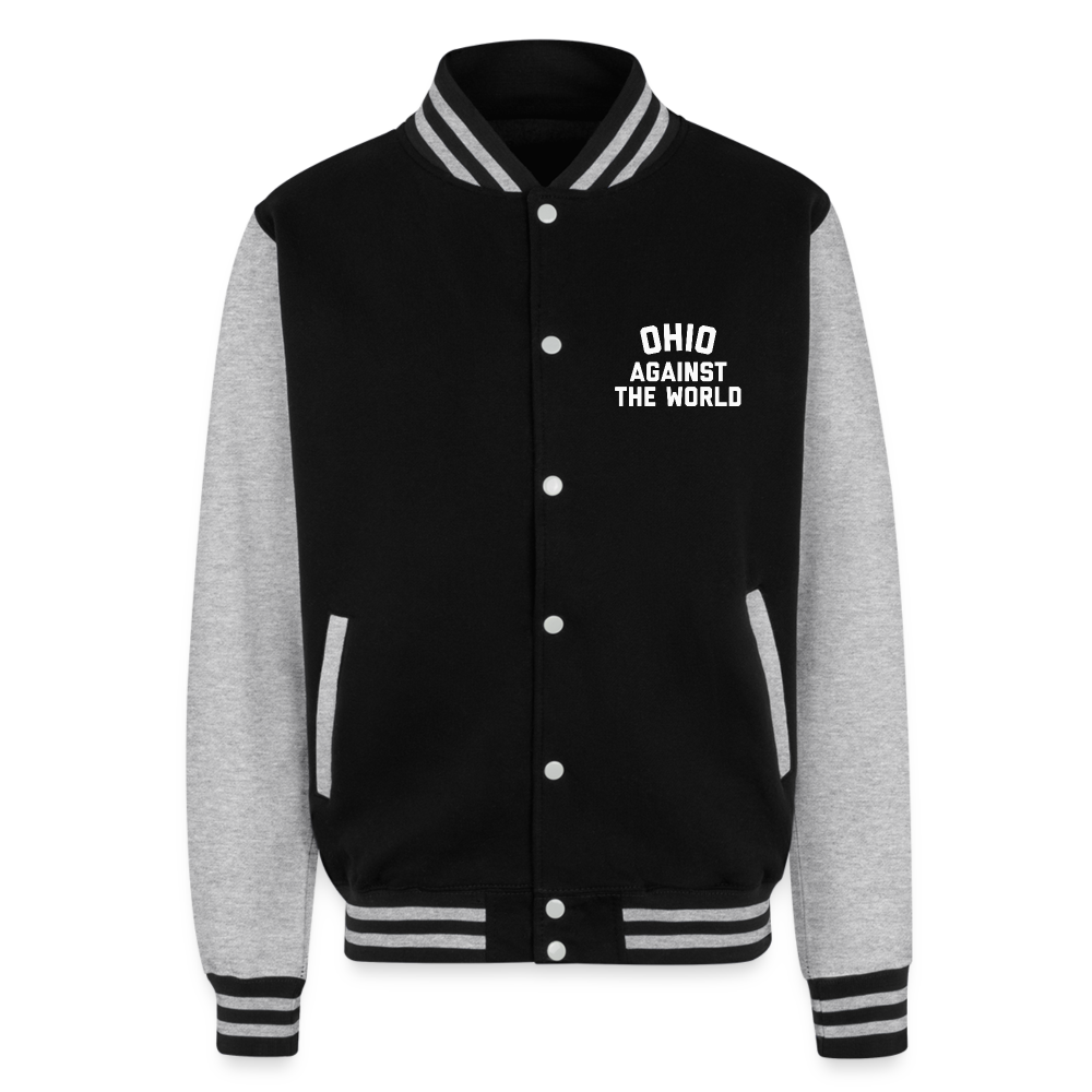 Ohio Script Ohio Against the World Heavyweight Letterman Jacket - black/heather grey