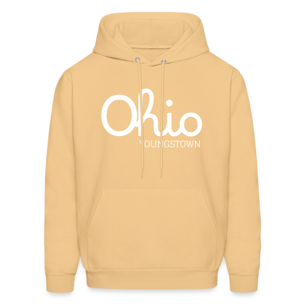 Customizable Youngstown (your hometown) Script Ohio Men's Hoodie - light gold 