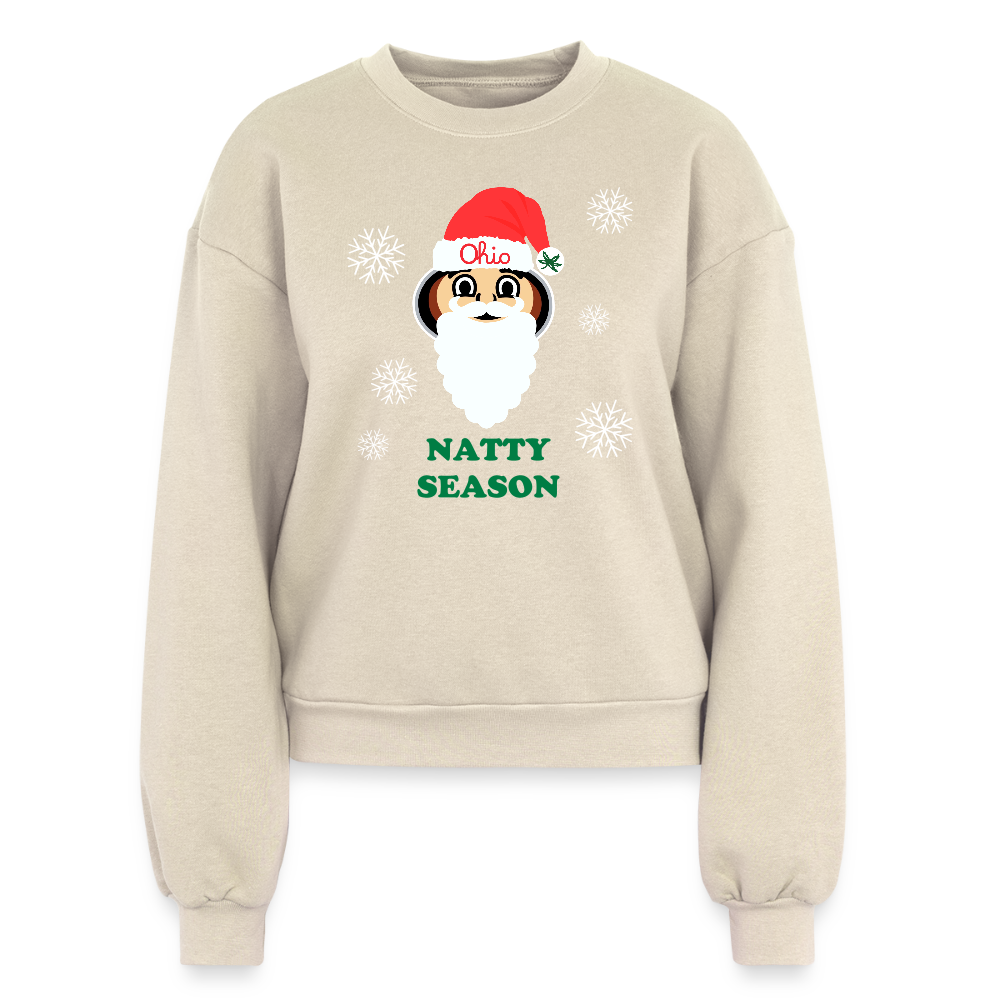Ohio Santa Natty Season Women's Fleece Crewneck Sweatshirt - natural