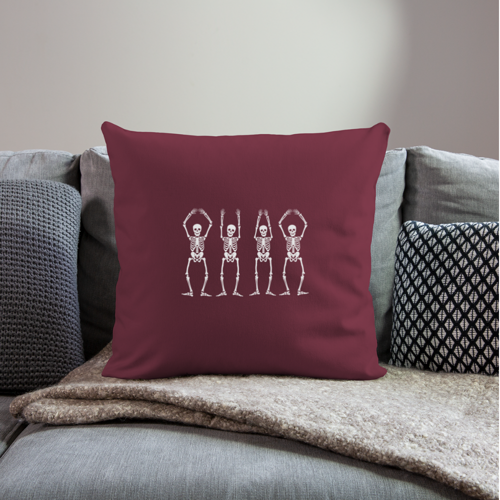 OHIO Skeletons Throw Pillow Cover 18” x 18” - burgundy