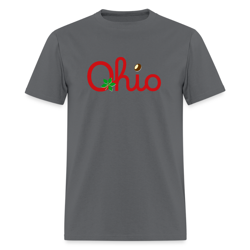 Ohio Script Leaf Nut Men's T-Shirt | GILDAN 5000 - charcoal