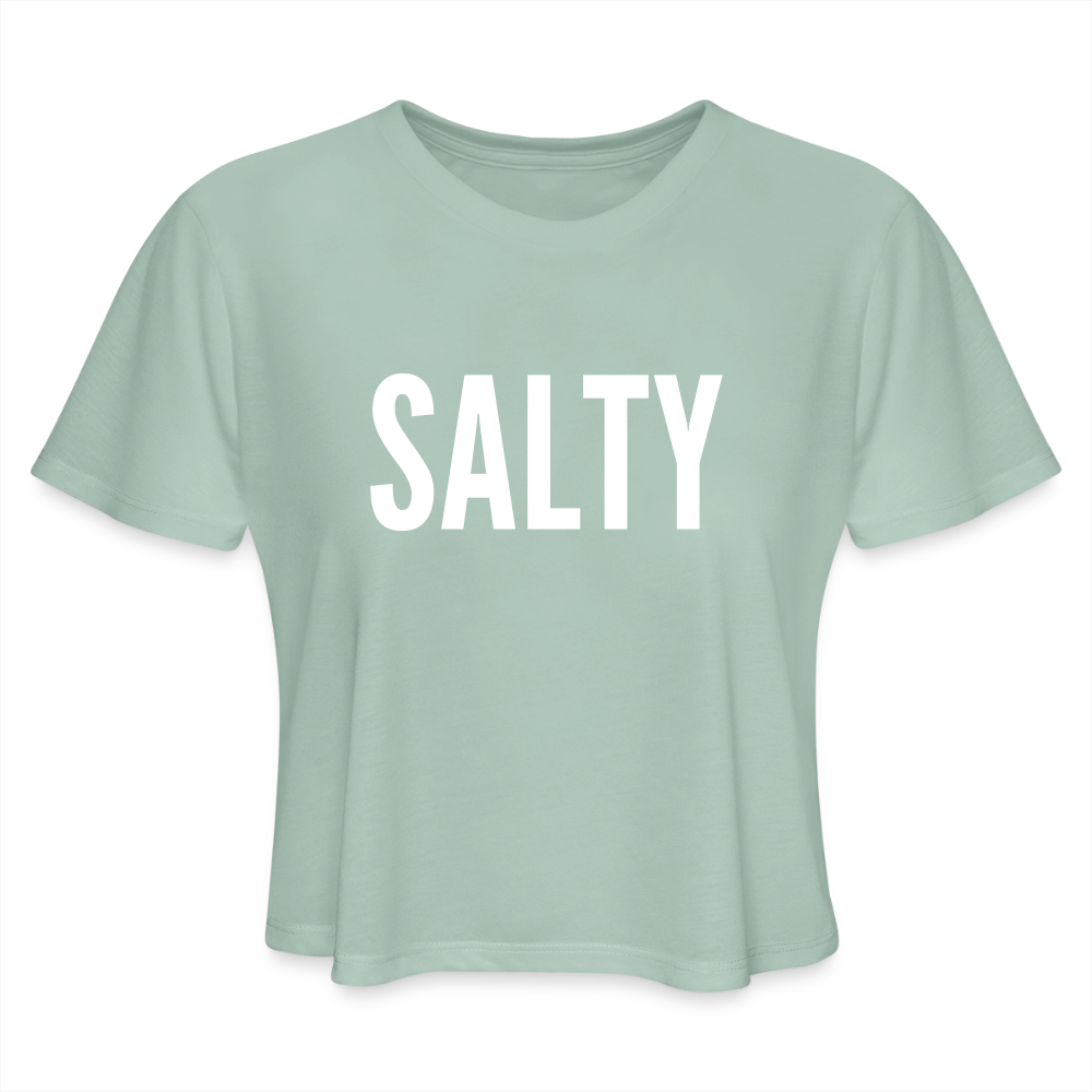 Salty Women's Cropped T-Shirt - dusty mint blue