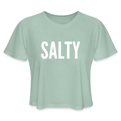 Salty Women's Cropped T-Shirt - dusty mint blue