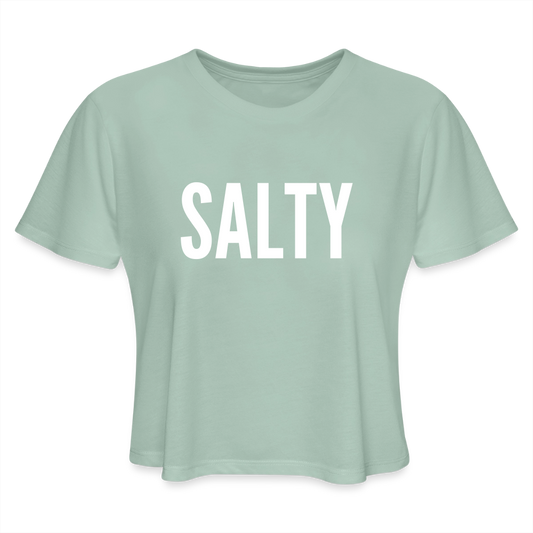 Salty Women's Cropped T-Shirt - dusty mint blue