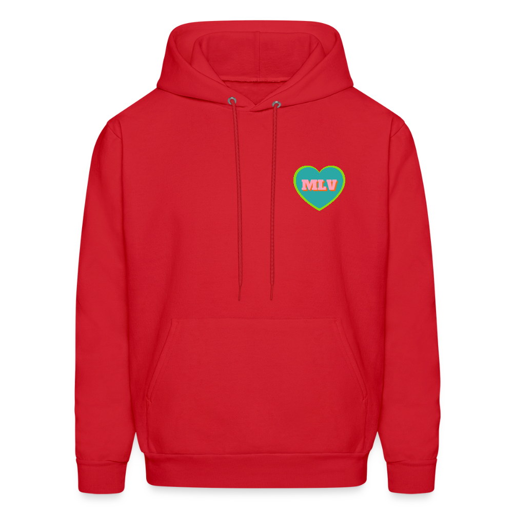Monogrammed Initials Heart Unisex Hoodie - red