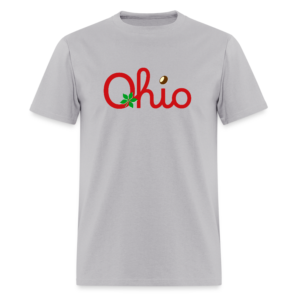 Ohio Script Leaf Nut Men's T-Shirt | GILDAN 5000 - gravel 