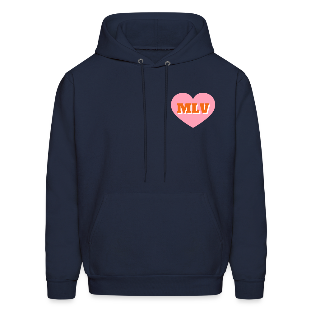 Monogrammed Initials Heart Unisex Hoodie - navy