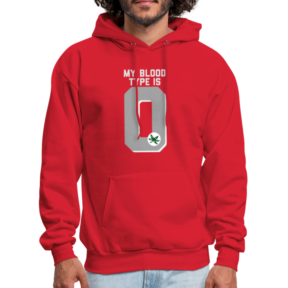 My Blood Type is O Men's Hoodie - red