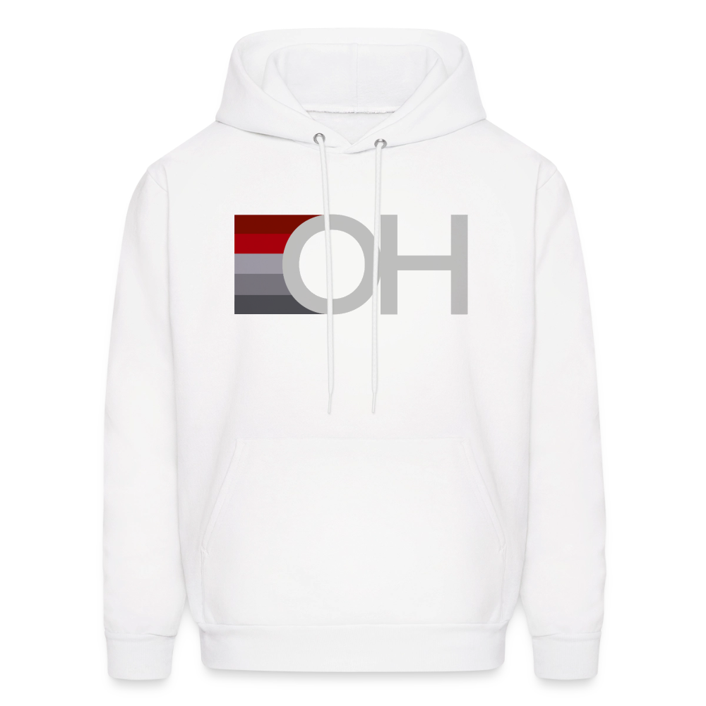 OH Red Gray Stripes Men's Hoodie - white