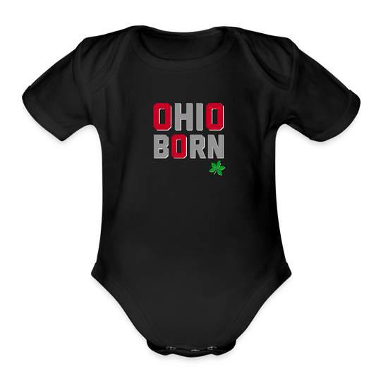 Ohio Born Organic Short Sleeve Baby Bodysuit - black