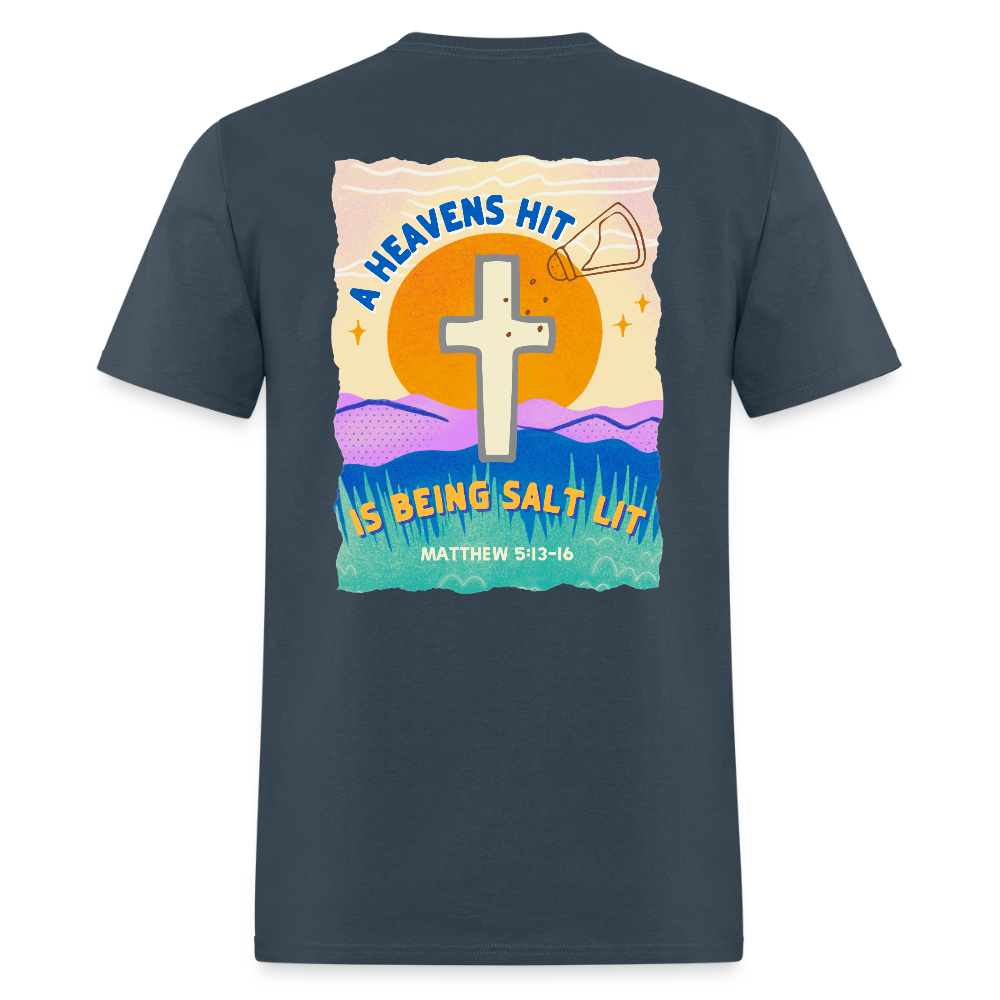 SALT LIT Crew Neck T-Shirt Unisex -  blue dusk