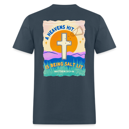 SALT LIT Crew Neck T-Shirt Unisex -  blue dusk