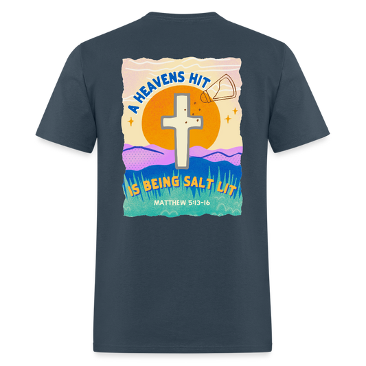 SALT LIT Crew Neck T-Shirt Unisex -  blue dusk