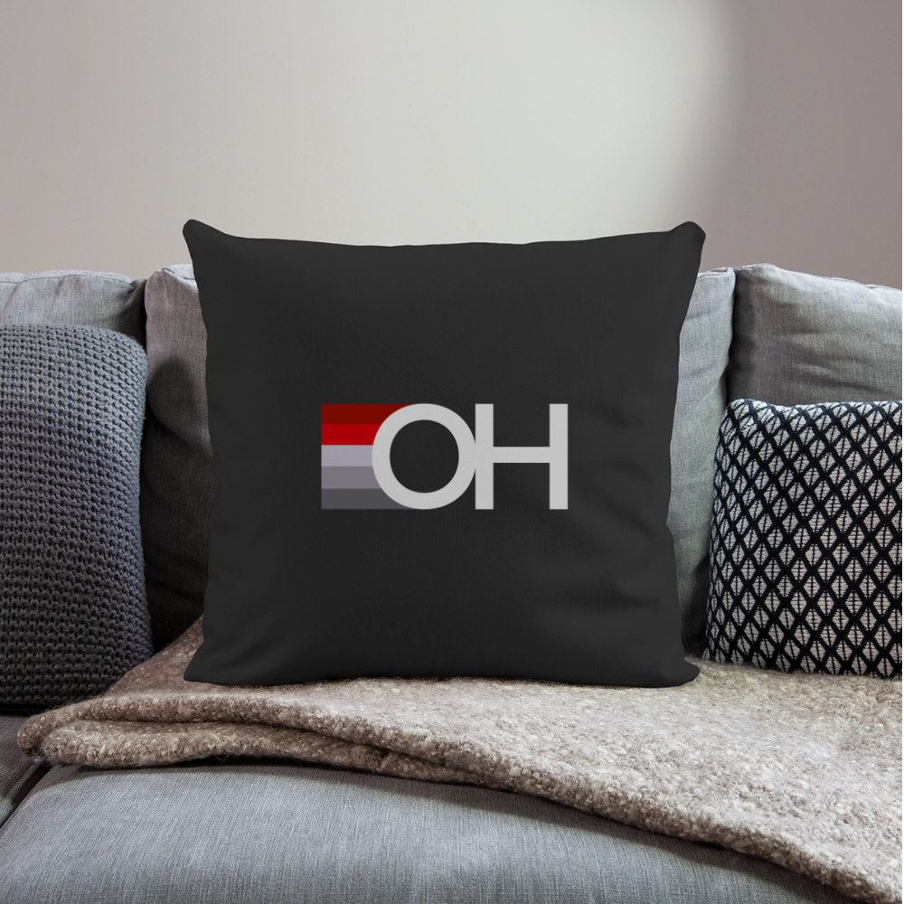 OH Rainbow Throw Pillow Cover 18” x 18” - black