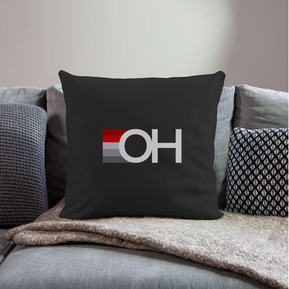 OH Rainbow Throw Pillow Cover 18” x 18” - black