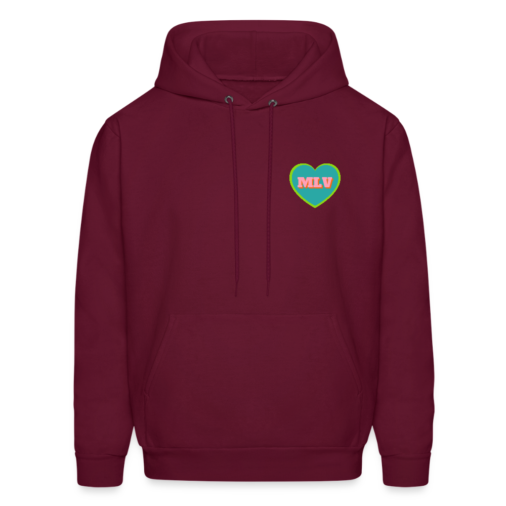 Monogrammed Initials Heart Unisex Hoodie - burgundy
